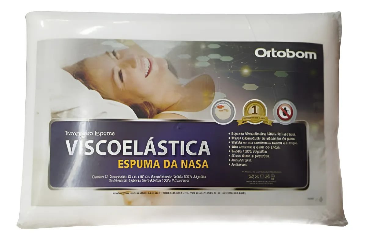 Travesseiro Ortobom Espuma Viscoelástica 40x60x14 Nasa
