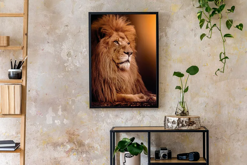 Quadro Decorativo Grande Com Moldura De Madeira 90x60