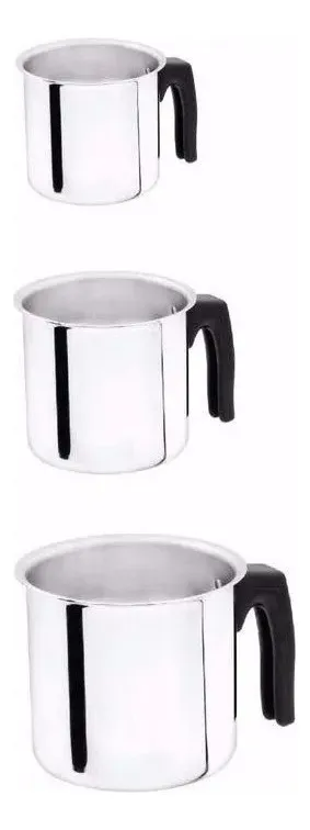 Conjunto Leiteira Fervedor Polido 3 Peças