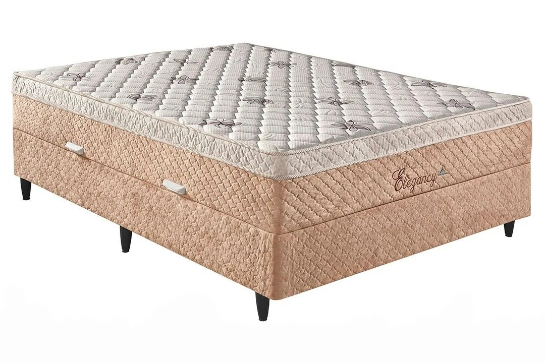 Colchão Casal De Molas com Box Baú Conjugado Elegancy - Rondomoveis