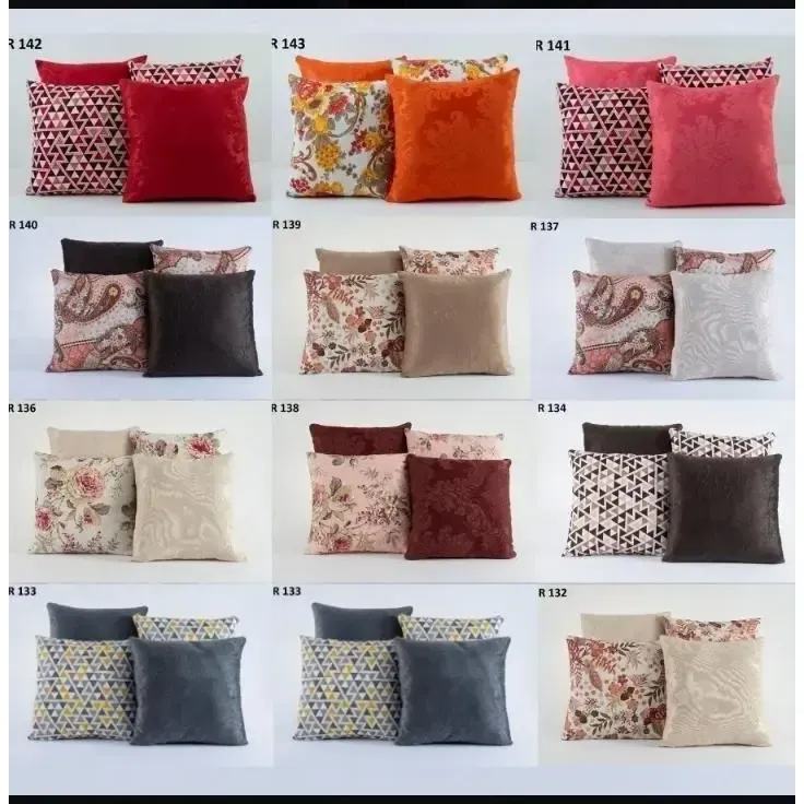 Kit 4 Almofadas Cheias Estampada E Lisa De Sofá