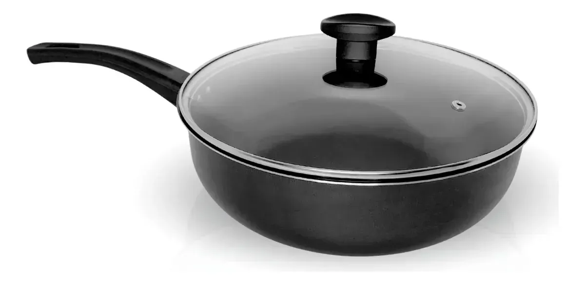Frigideira com tampa de vidro média - Brinox