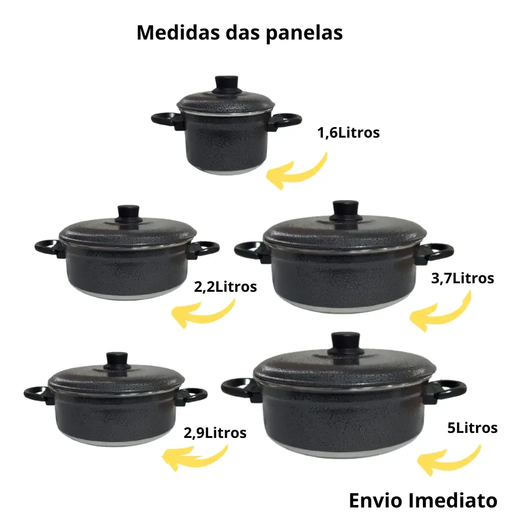 Jogo De Panelas Alumínio 5 Peças