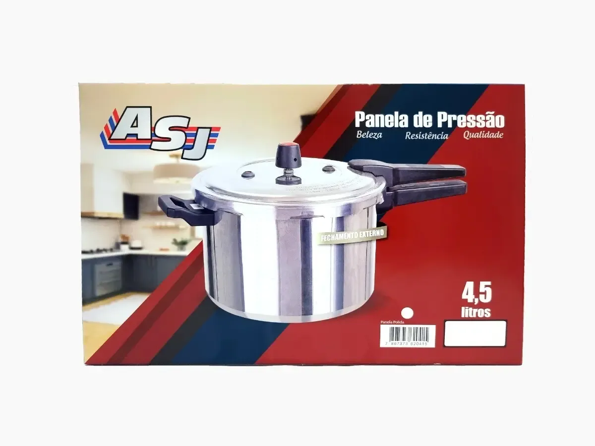 Panela De Pressão Polida 4,5 Litros Asj
