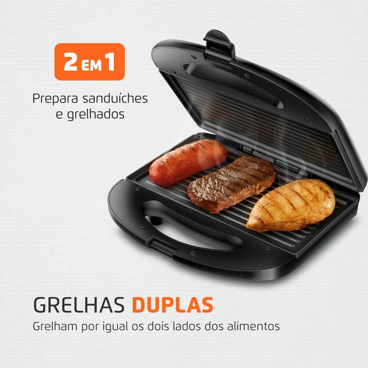 Grill E Sandwich Pratic Mondial Preto
