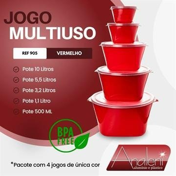 Jogo multiuso redondo 5 peças